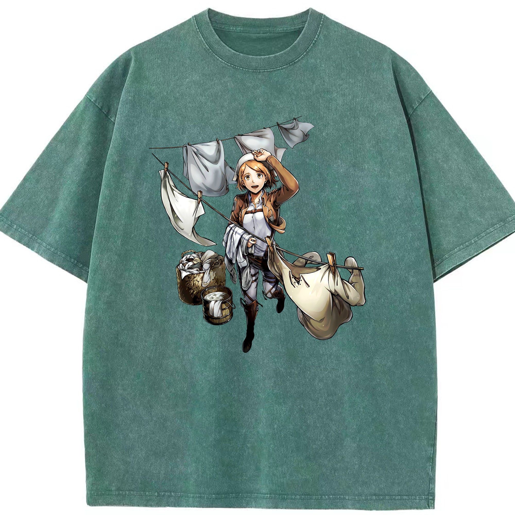 （画像用） 進撃の巨人 ペトラ·ラル Attack on Titan Petra Rall 綿100% ヴィンテージ風 半袖Tシャツ（フロントプリント）